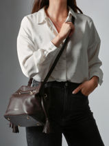 Small Leather Tradition Bucket Bag Etrier Brown tradition ETRA004S-vue-porte