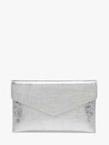 Large Leather Paddock Clutch Bag Etrier Silver paddock EPAD075L