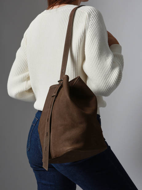 Shoulder Bag Backpack M Cavalier Nubuck Leather Etrier Brown cavalier nubuck ECAN126M other view 3