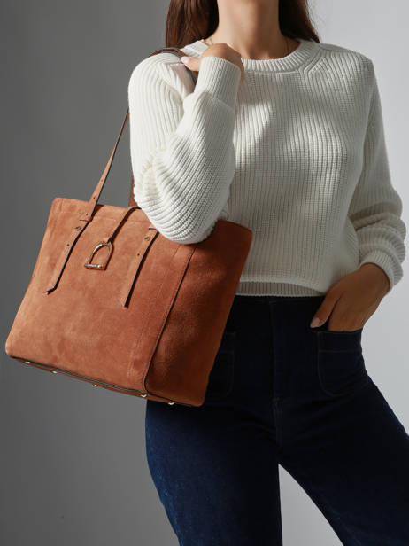 Shoulder Bag Altesse Suede Leather Etrier Brown altesse suede EASU088M other view 1