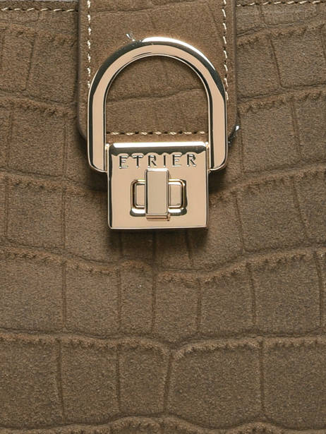 Sac Porté Main M Equestre Croco Cuir Etrier Gris equestre croco EEQC142M vue secondaire 4